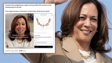 kamala harris wearing a necklace